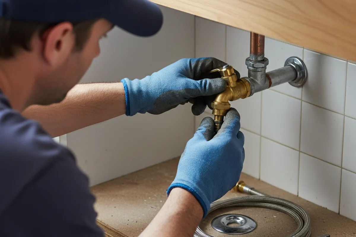 Shutoff valve and fitting work during Faucet and Fixture Repair in Somers